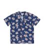 Camisa surfera con bolsillo para hombre Quiksilver Mystic Sessions azul marino floral Frontal