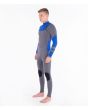 Traje de Surf de Neopreno Hurley Advantage 4/3mm Fullsuit para hombre en color azul y gris izquierda