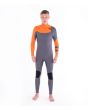 Hombre con Traje de neopreno con cremallera en el pecho Hurley Advantage 4/3mm gris y naranja