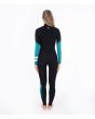 Traje de Surf de Neopreno Hurley Advantage 4/3mm Fullsuit para mujer en color negro y turquesa posterior