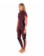 Traje de Surf de Neopreno Hurley Advantage 4/3mm Fullsuit para mujer en color granate y rosa izquierda