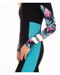 Traje de surf de neopreno Hurley Advantage Plus 4/3mm Fullsuit para mujer en color negro con estampado floral manga