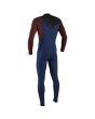 Traje de surf con cremallera en el pecho O'Neill Youth Hyperfreak 5/4+ Azul Marino-Granate-Negro para chico posterior