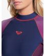 Traje de Surf de Primavera con manga corta y cremallera en la espalda Roxy 1.5mm Rise Collection azul marino para Mujer pecho