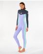 Mujer con Traje de surf con cremallera en el pecho Rip Curl Dawn Patrol 5/3mm Eco Violeta