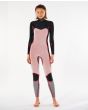 Mujer con traje de neopreno con cremallera en el pecho Rip Curl dawn Patrol 5/3mm gris interior