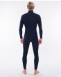 Traje de Surf de neopreno con cremallera en el pecho Rip Curl Dawn Patrol Performance 5/3mm para hombre en color azul marino  posterior