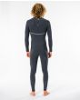 Traje de Surf de Neopreno sin cremallera Rip Curl E-Bomb Searchers 5/3mm en color gris para hombre posterior