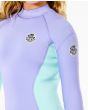 Niña con Traje de surf con cremallera en la espalda Rip Curl Dawn Patrol 5/3mm Junior Girl violeta logo