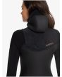 Mujer con traje de Surf con cremallera en el pecho y capucha Neopreno Roxy Performance 5/4/3 negro hood