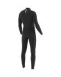 Traje de Surf de neopreno para hombre Vissla Seven Seas 4/3mm con cremallera en el pecho en color negro posterior 