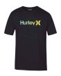 Camiseta Premium de manga corta para Hombre Hurley One and Only Gradient negra Frontal