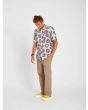 Camisa de manga corta para hombre Volcom Ozzy Sun SS azul con soles izquierda modelo