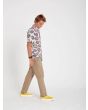 Camisa de manga corta para hombre Volcom Ozzy Sun SS azul con soles derecha modelo