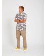 Camisa de manga corta para hombre Volcom Ozzy Sun SS azul con soles lateral modelo