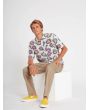 Camisa de manga corta para hombre Volcom Ozzy Sun SS azul con soles modelo