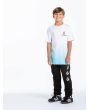 Niño con pantalón deportivo de forro polar Volcom Iconic Stone negro frontal