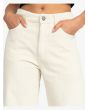 Mujer con Pantalón ancho de pana Roxy Surf On Cloud Cord Tapioca tiro alto