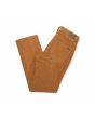 Pantalón de pana Volcom Solver 5 Pocket Corduroy Tobacco para hombre doblado