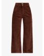Pantalones anchos de pana Roxy Surf On Cloud Chocolate para mujer 