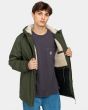 Hombre con parka resistente al agua Element Alder Jacket Verde forro interior sherpa