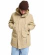 Hombre con Volcom Starget 5K Parka color Khaki bolsillos