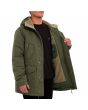 Hombre con parka Volcom Starget 5K Verde Militar forro interior