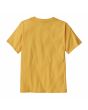 Camiseta amarilla Patagonia Kids P-6 Logo para niño/a de algodón orgánico regenerativo posterior