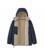 Chaqueta acolchada reversible Patagonia Kids Ready Freddy Hoody Azul Marino para niños abierta