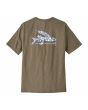 Camiseta de manga corta Patagonia Men's Flying Fish Responsibili-Tee en color marrón y azul