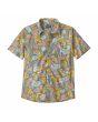 Camisa surfera de manga corta Patagonia Men's Go To Shirt Flourish Azul para hombre