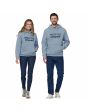 Mujer y Hombre con con Sudadera de capucha Patagonia P-6 Logo Uprisal Azul Vapor Unisex frontal 