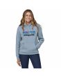 Mujer con Sudadera de capucha Patagonia P-6 Logo Uprisal Azul Vapor Unisex