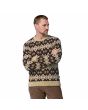Hombre con Jersey de lana reciclada Patagonia M's Recycled Wool-Blend Sweater Morning Flight Marrón