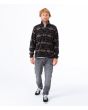Hombre con sudadera polar Hurley Mesa Windchill 1/4 Zip negra frontal