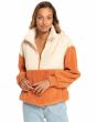 Mujer con Polar de media cremallera Billabong Time Off blanco