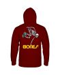 Sudadera con capucha Powell Peralta Skateboard Skeleton Mid Weight Granate para hombre posterior