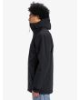 Hombre con Chaqueta Parka Quiksilver Overcast 3K Negra lateral