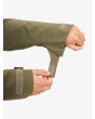 Hombre con parka impermeable con capucha Quiksilver Overcast 3K Verde puños ajustables con velcro