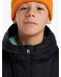 Niño con chaqueta tipo poncho cambiador Quiksilver Youth Full Rig Poncho Negro y Beige cuello