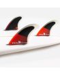 Quillas para tabla de surf FCS II Accelerator Performance Core Tri Fins rojo y negro talla L inboard
