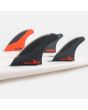 Quillas para tabla de Surf FCS II Jason Stevenson Performance Core Charcoal Red Tri-Quad Fins Talla L set