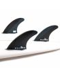 Quillas para tabla de surf FCS II Mick Fanning Neo Carbon Tri Fins L Black/Grey puestas