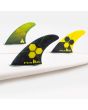 Quillas para tabla de Surf FCS II Al Merrick Performance Core Tri-Fins Talla L amarillas inboard
