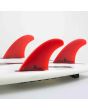 Quillas para tabla de surf FCS II Accelerator Neo Glass Eco Tri Fins rojas Large Thruster Set Up