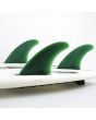 Quillas para tabla de surf FCS II Carver Neo Glass Eco Tri Fins Verdes Medium Thruster Set up