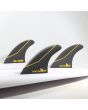 Quillas para tabla de surf FCS II JS Performance Core Carbon Tri Fins negras Large inboard