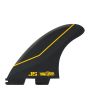 Quillas para tabla de surf FCS II JS Performance Core Carbon Tri Fins negras Medium frontal