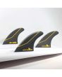 Quillas para tabla de surf FCS II JS Performance Core Carbon Tri Fins negras Medium inboard