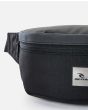 Riñonera pequeña Rip Curl Midnight Negra para hombre cremallera
